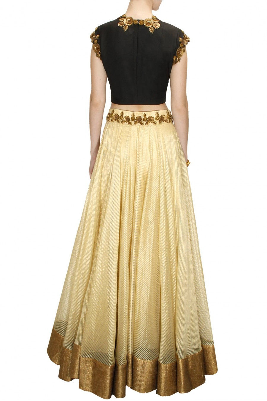 Gold Color matka silk lehenga choli