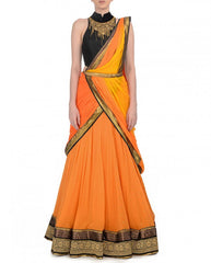 Orange and black party wear chaniya choli