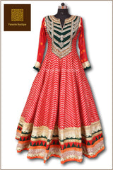 Red Colour Floor Length Anarkali