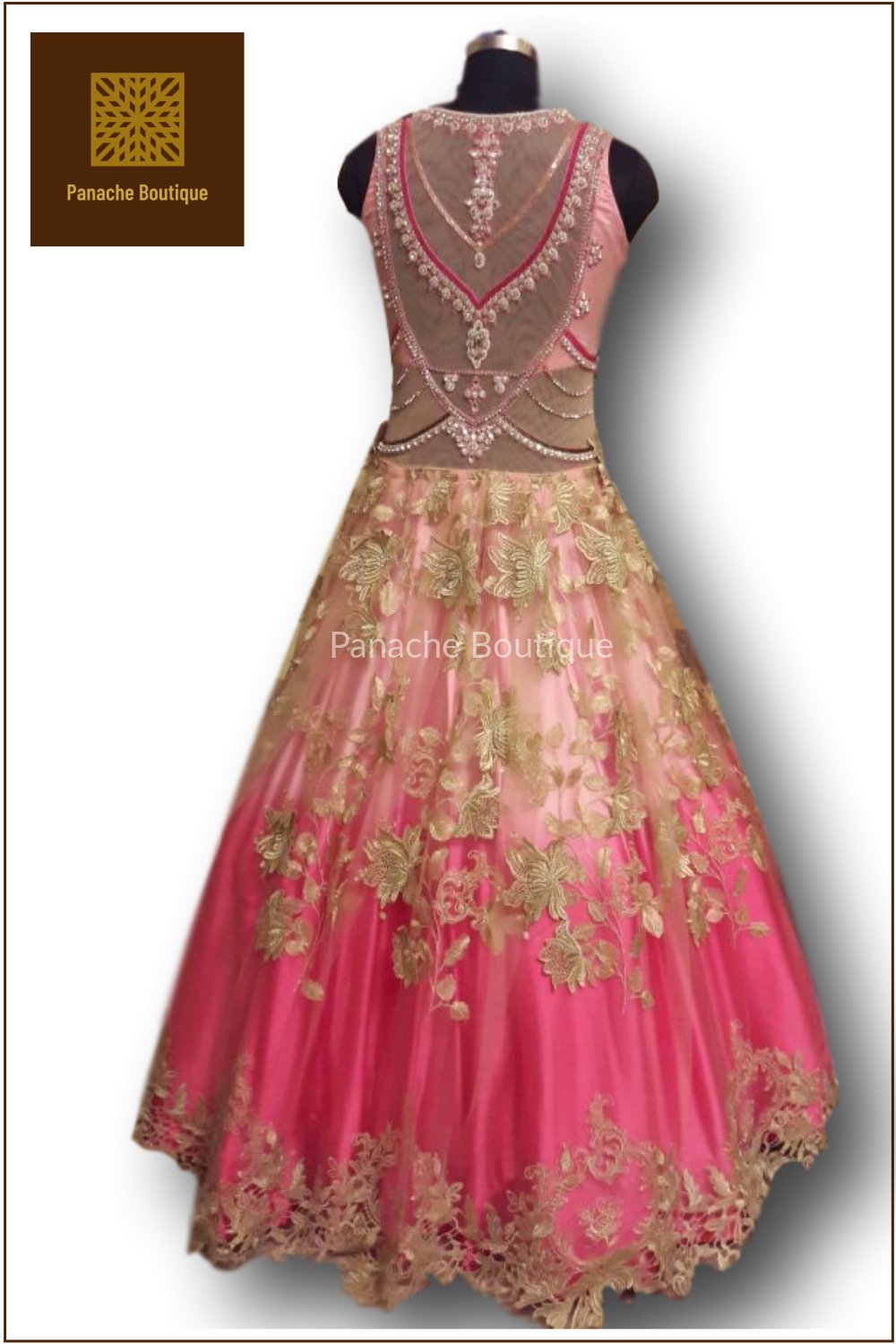 Pink Ombre Floor Length Gown