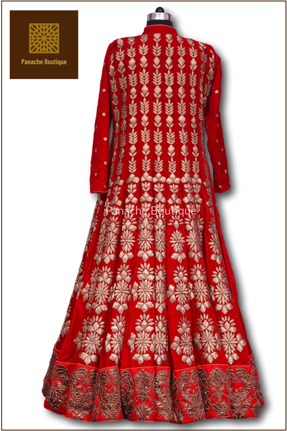 Red Colour Wedding Jacket Lehenga