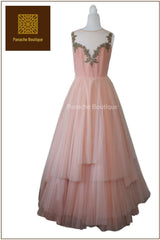 Light Peach Indo Western Gown