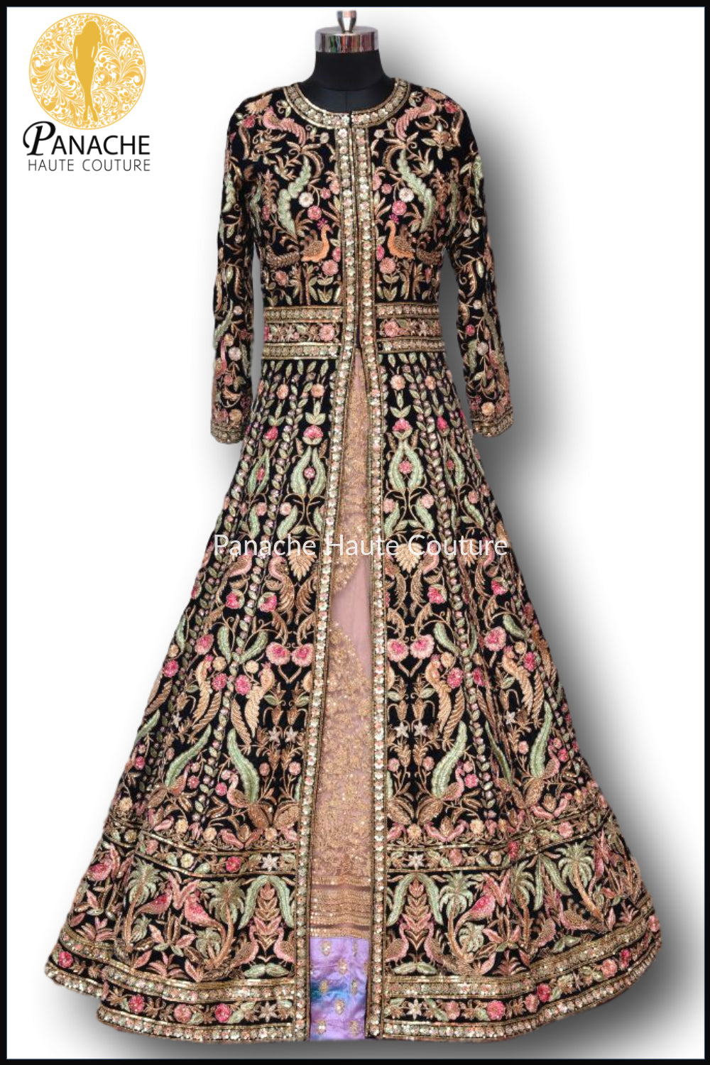 Deep Blue Colour Jacket Lehenga