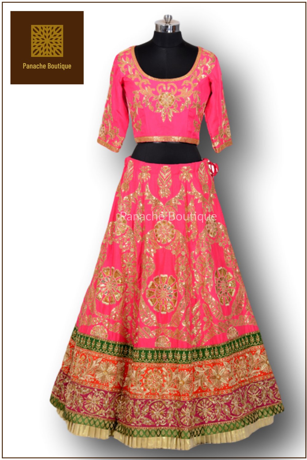 Pink Colour Wedding Lehenga in Zardozi Embroidery