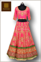 Pink Colour Wedding Lehenga in Zardozi Embroidery