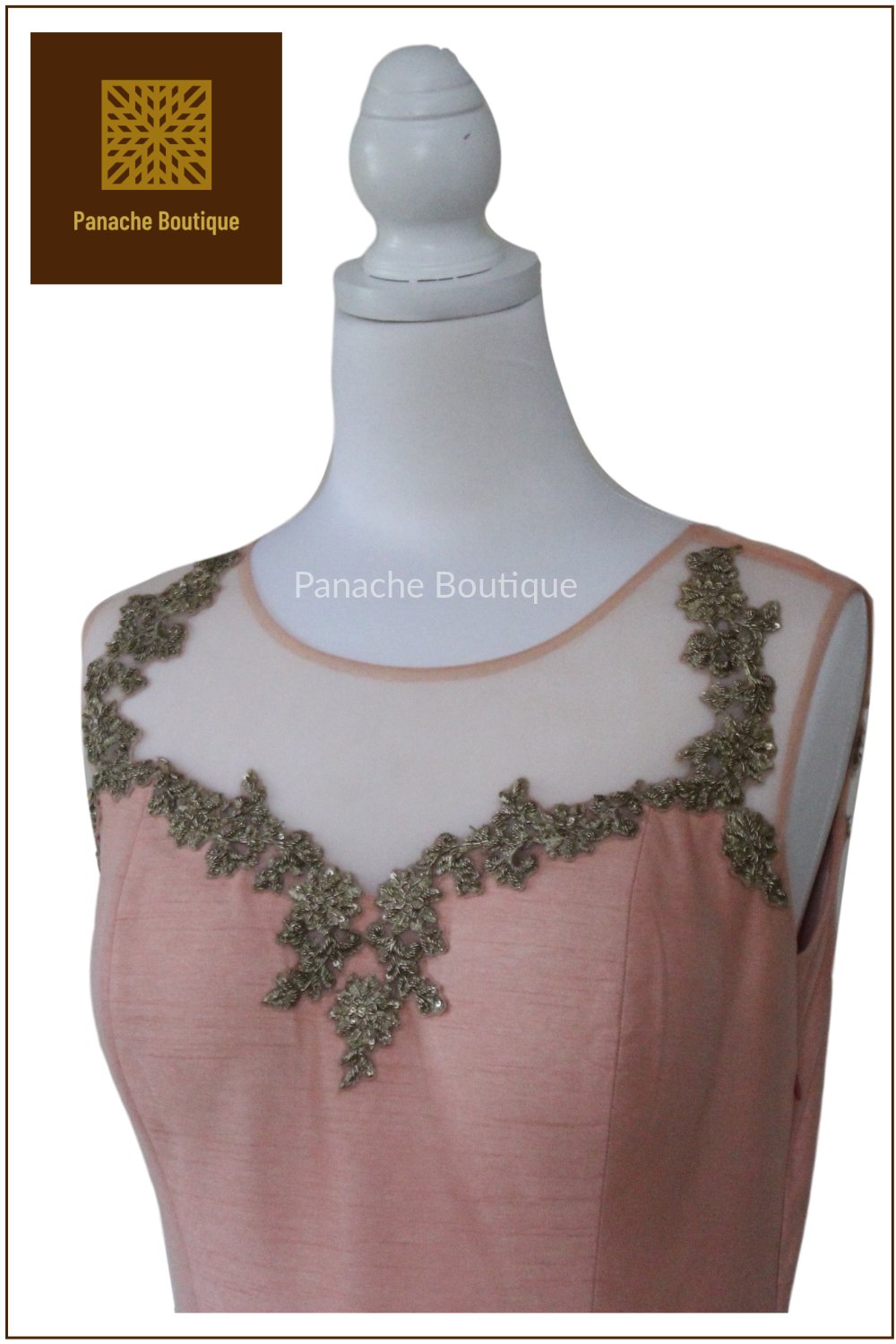 Light Peach Indo Western Gown