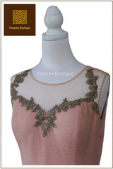 Light Peach Indo Western Gown