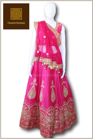 Dark Pink Colour Gotta Patti Lehenga Choli