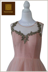 Light Peach Indo Western Gown