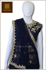 Navy Blue Colour Wedding Lehenga