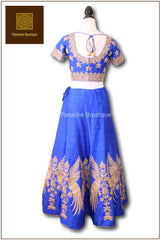 Bright Blue Colour Wedding Lehenga