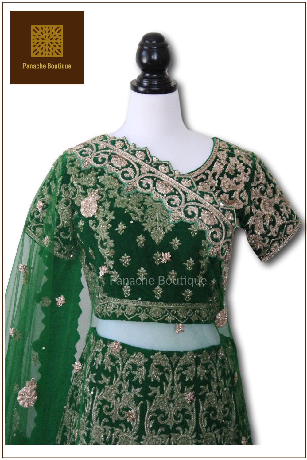 Emerald Green Colour Wedding Lehenga