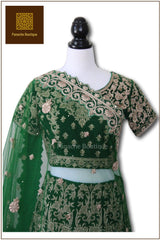 Emerald Green Colour Wedding Lehenga