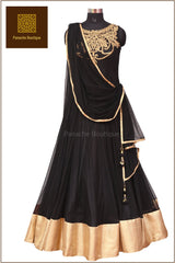 Black Colour Floor Length Anarkali