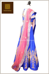 Bright Blue Colour Wedding Lehenga