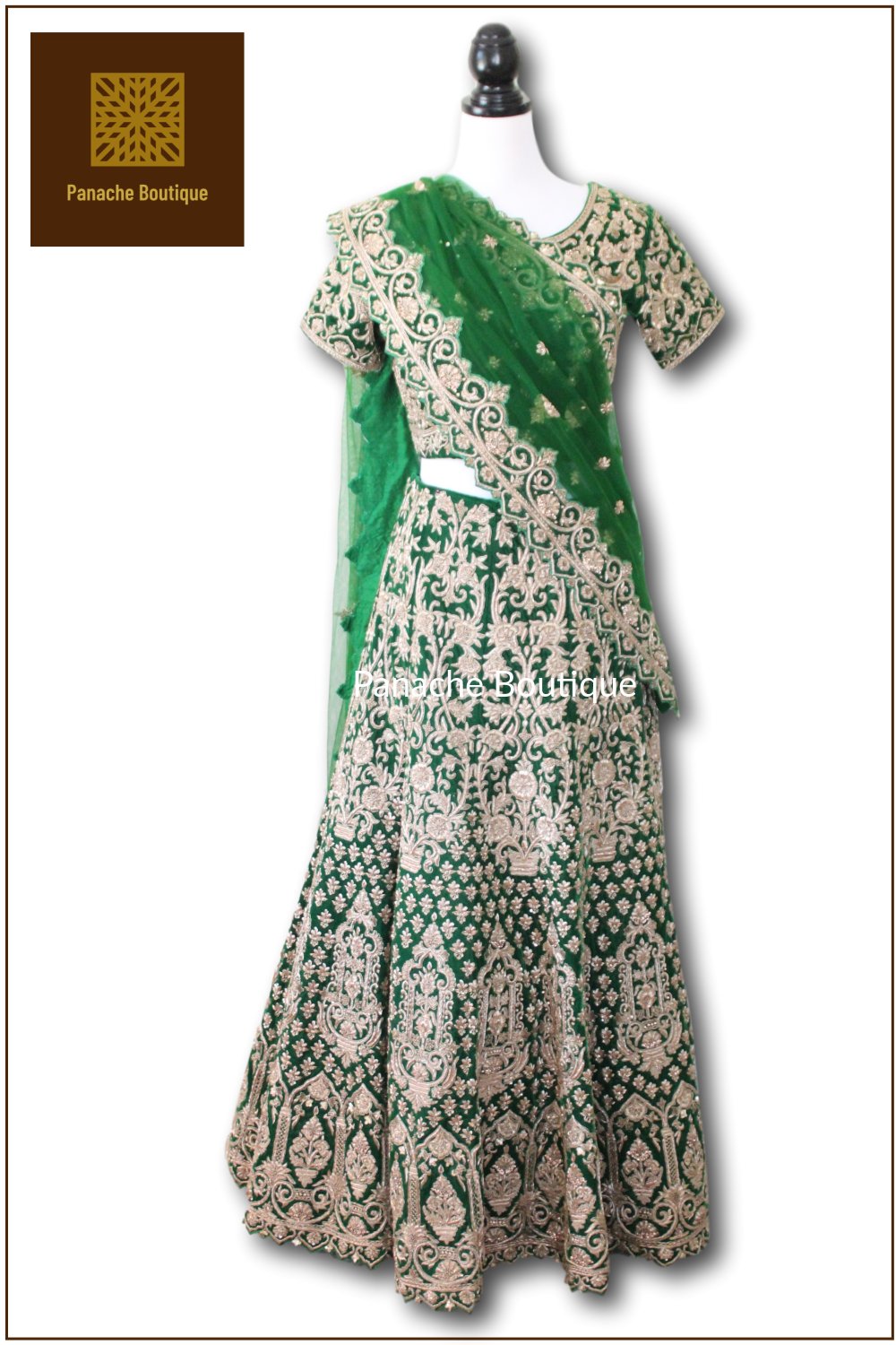 Emerald Green Colour Wedding Lehenga