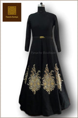 Black Colour Floor Length Gown