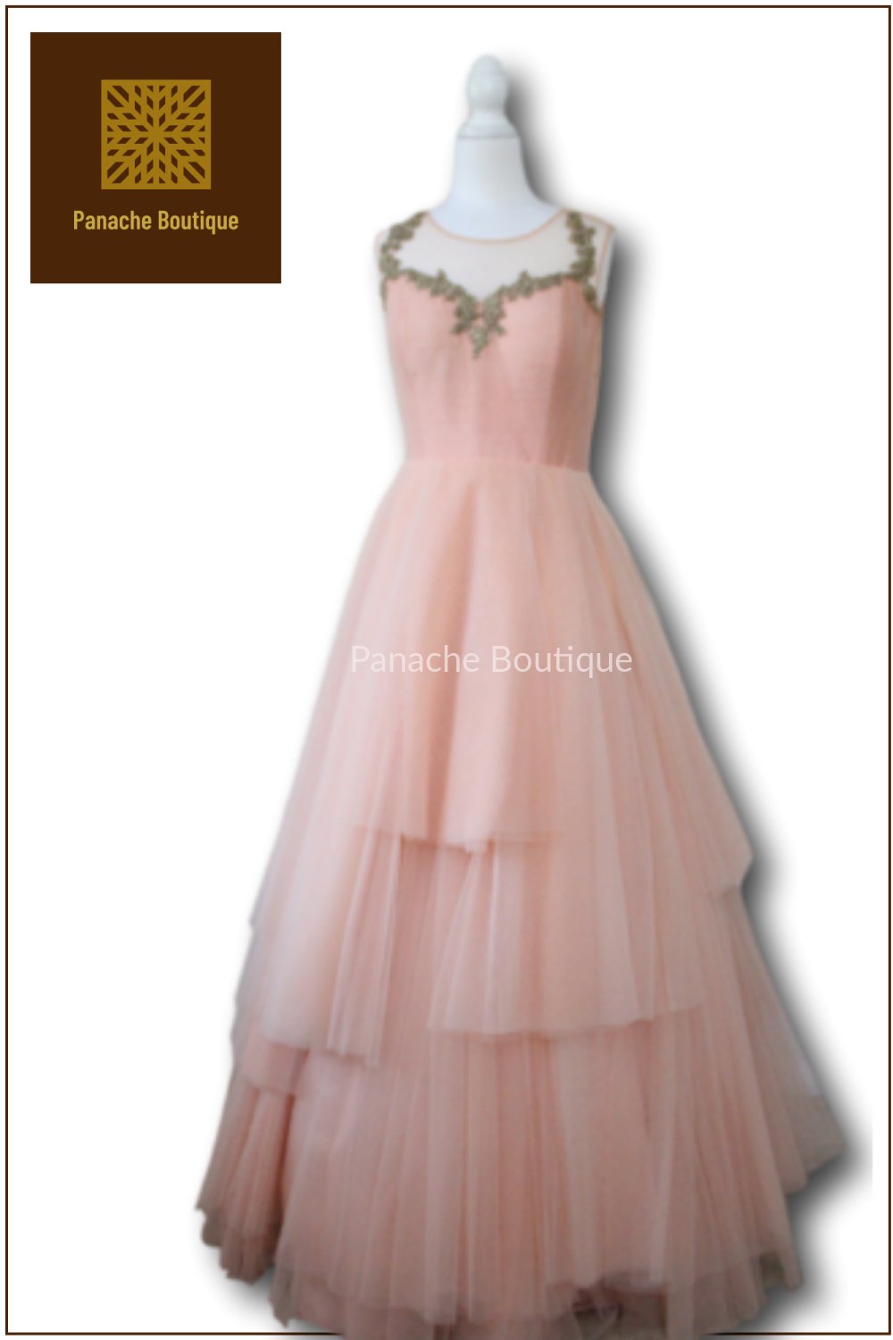 Light Peach Indo Western Gown