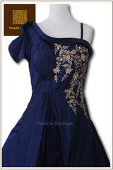 Blue Colour Indo Western Gown