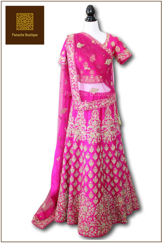 Rani Pink Colour Wedding Lehenga