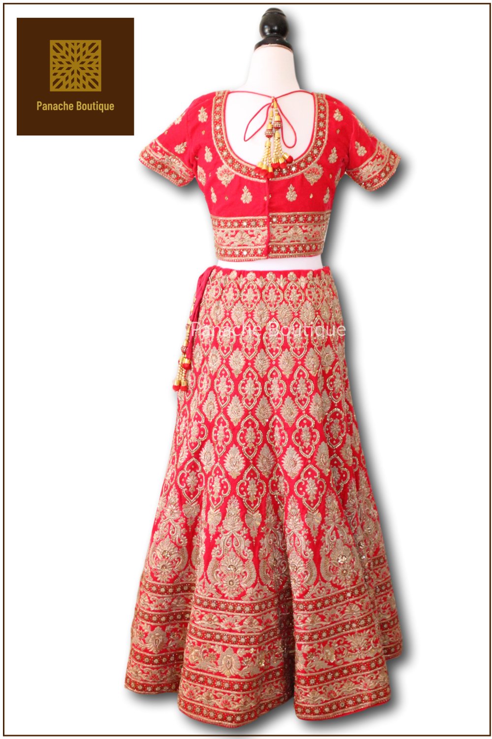 Bright Red Colour Wedding Lehenga