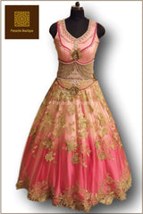 Pink Ombre Floor Length Gown