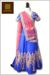 Bright Blue Colour Wedding Lehenga