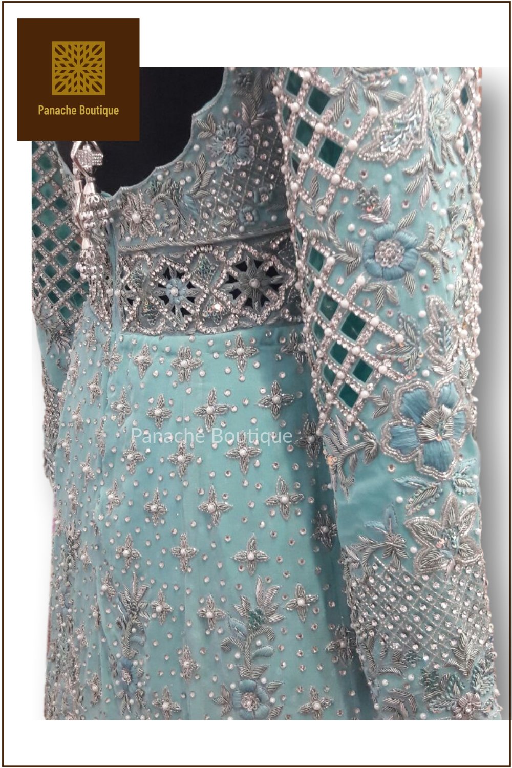 Mint Green Colour Wedding Lehenga