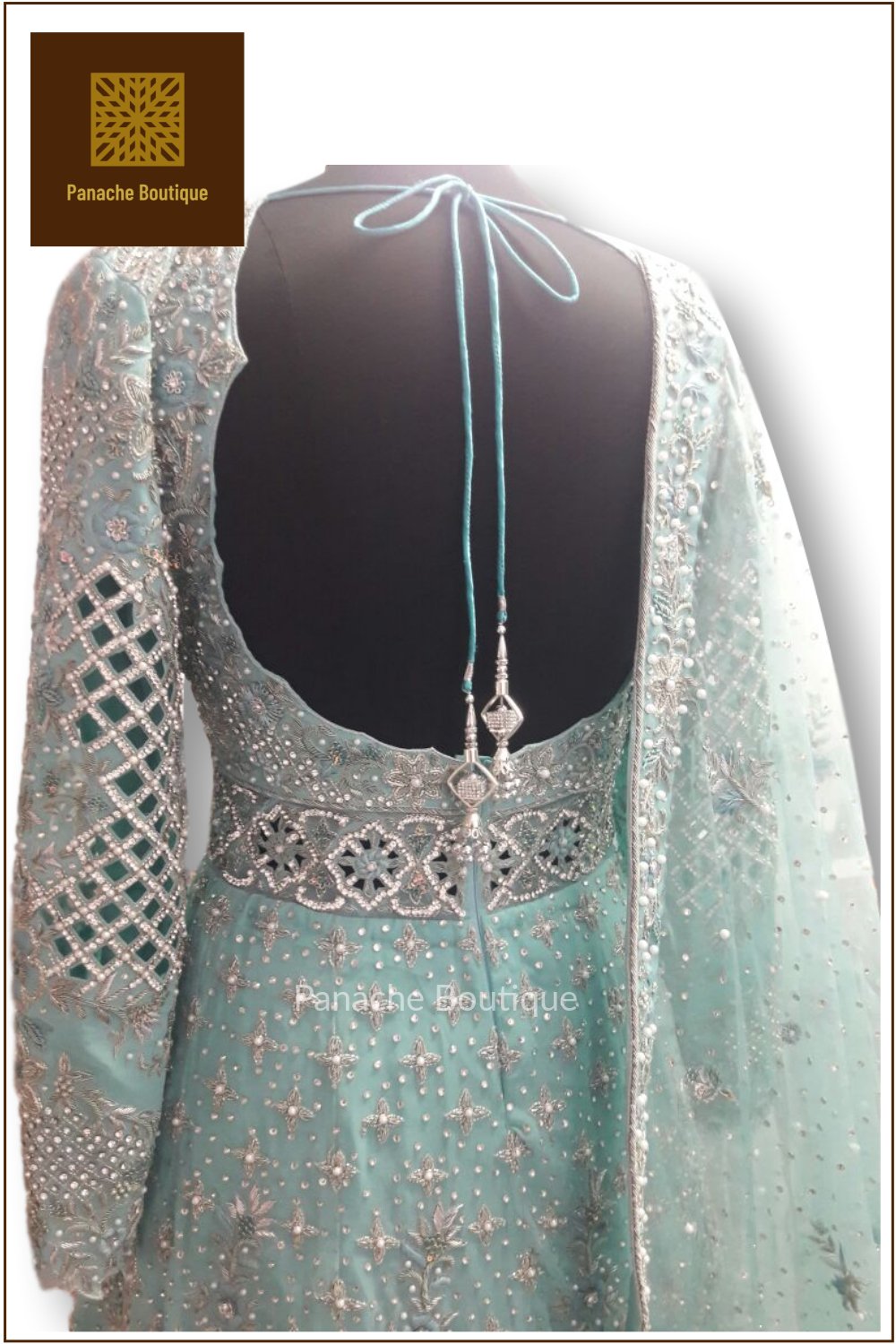 Mint Green Colour Wedding Lehenga