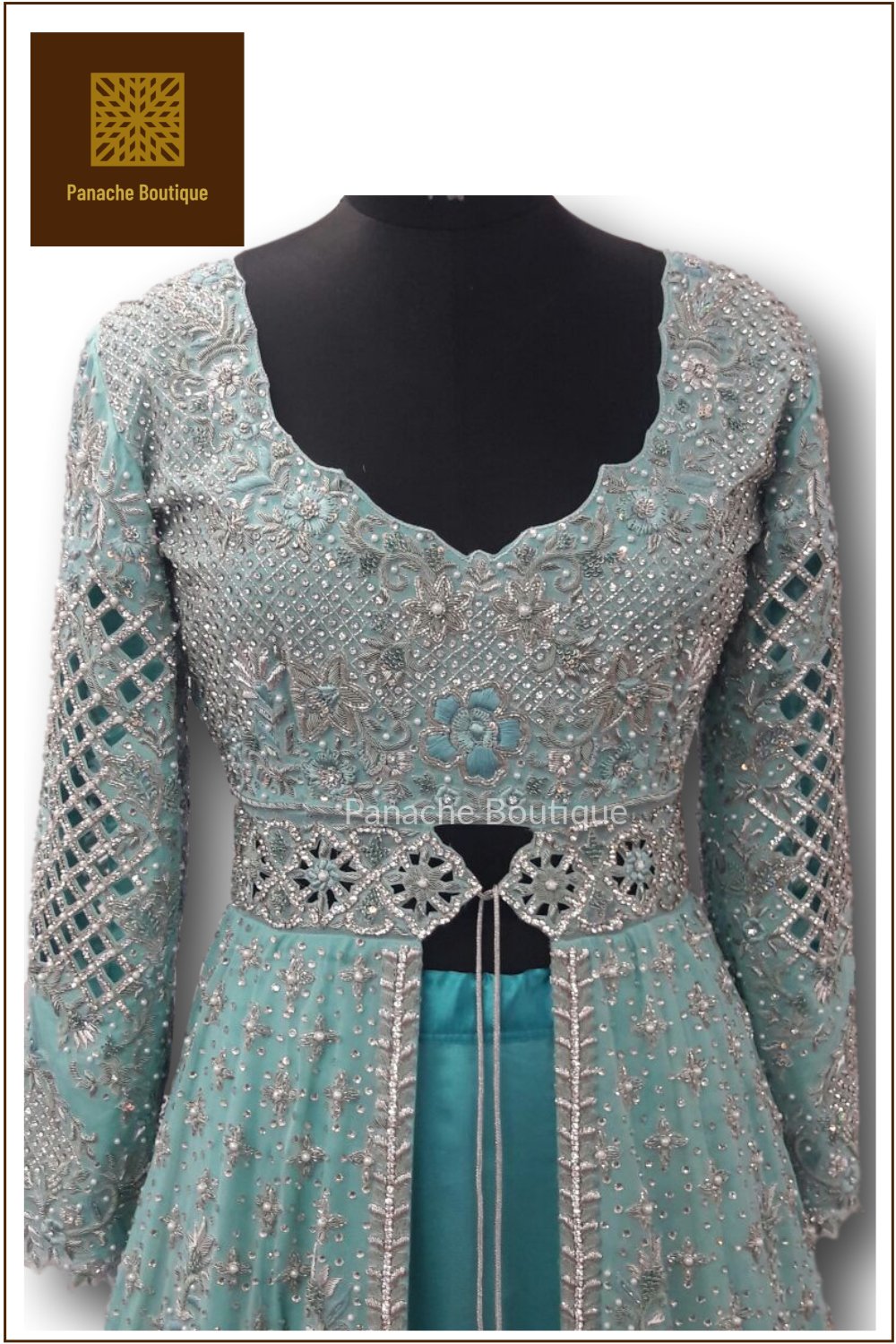 Mint Green Colour Wedding Lehenga