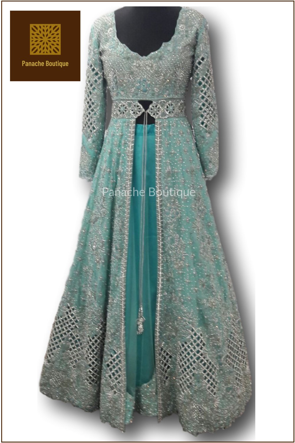 Mint Green Colour Wedding Lehenga