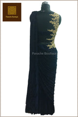 Black Colour Saree Gown