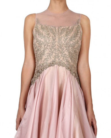Pink Gown in Organza Silk