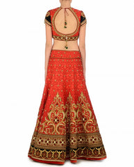 Red colour bridal lehenga choli