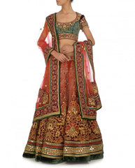 Rust shaded bridal lehenga choli
