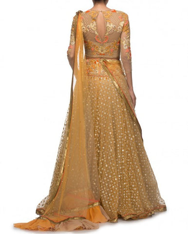 Golden Lehenga Choli Replica from Tarun Tahiliani Collection