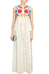 White colour Chikankari kedia with Plazzo