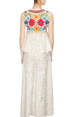 White colour Chikankari kedia with Plazzo