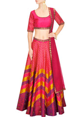 Pink Embroidered lehenga choli by Priyal Prakash