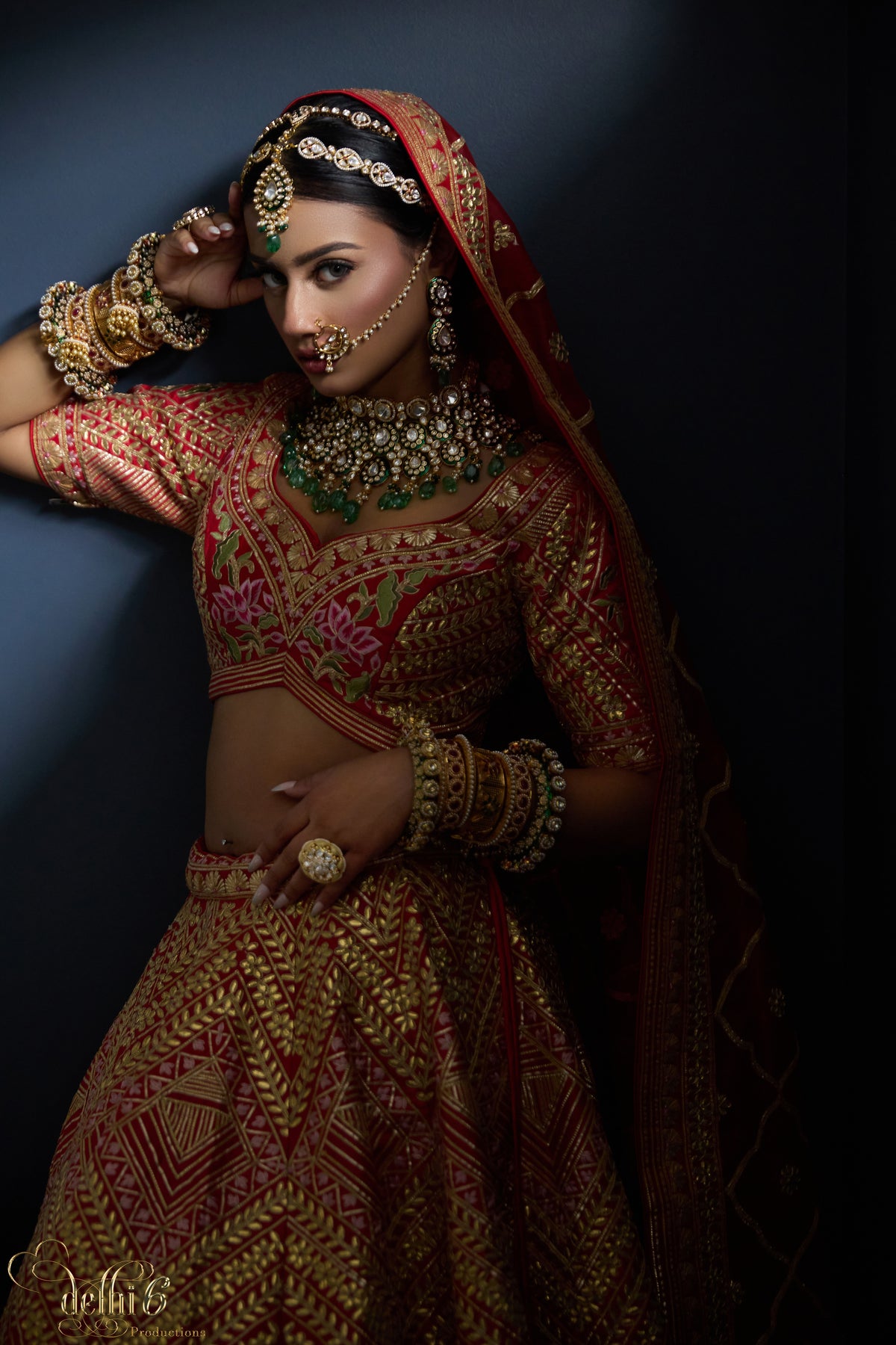 Rahmat Red Bridal Lehenga – Couture Gotta Work Wedding Lehenga styled with jewellery