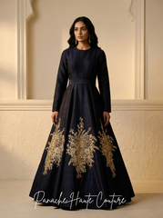 Black Colour Floor Length Gown