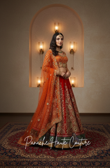 Burnt Orange Color Wedding Lehenga Perfect for Weddings
