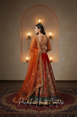 Burnt Orange Color Wedding Lehenga Perfect for Weddings