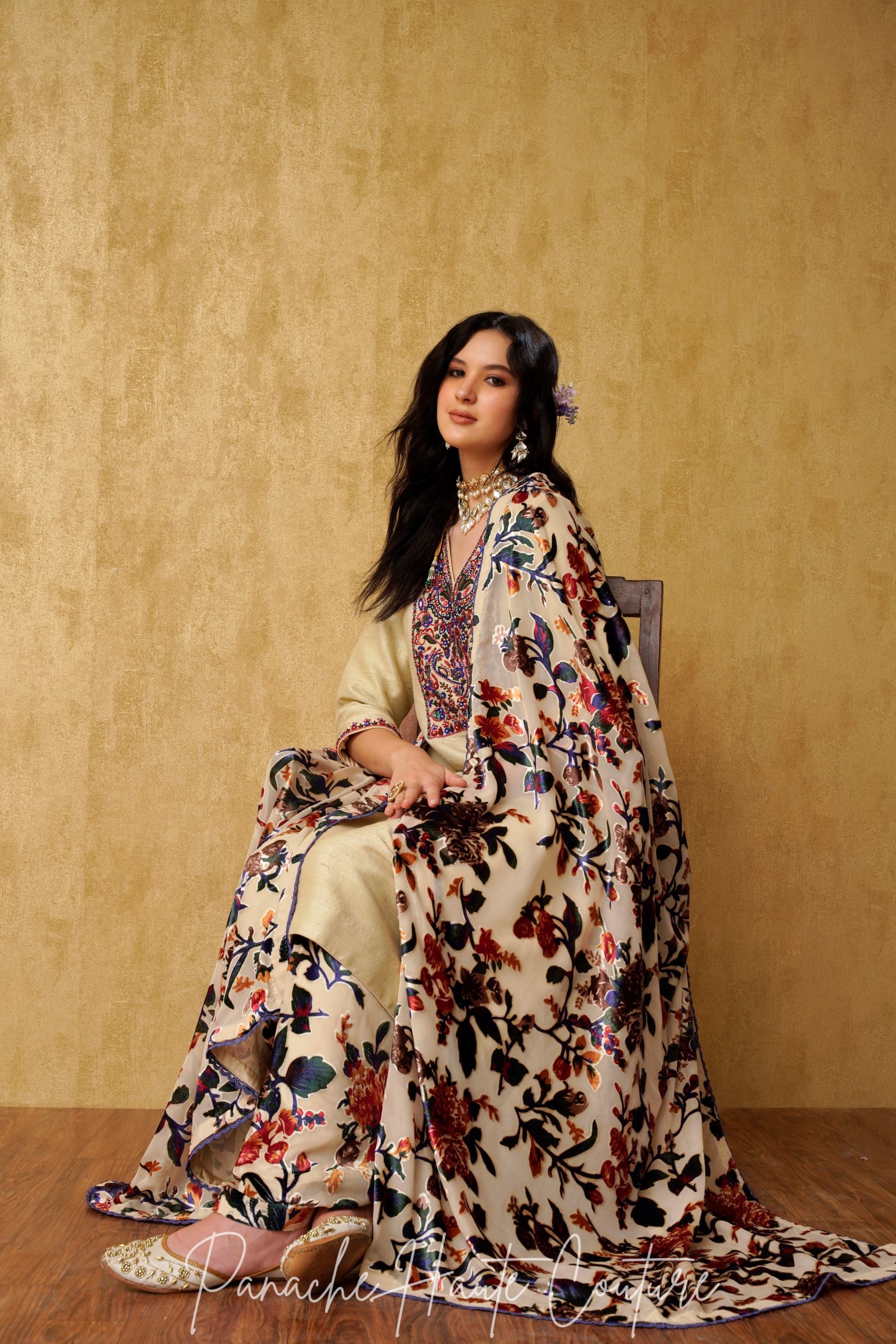 Chic and Elegant Light Beige Punjabi Suit Set