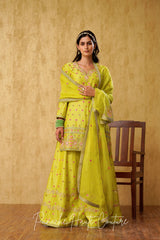 Lime Green Color Wedding Sharara Set Falak