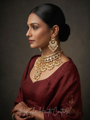 The Maharani Paachi Kundan Bridal Necklace Set by Panache Haute Couture