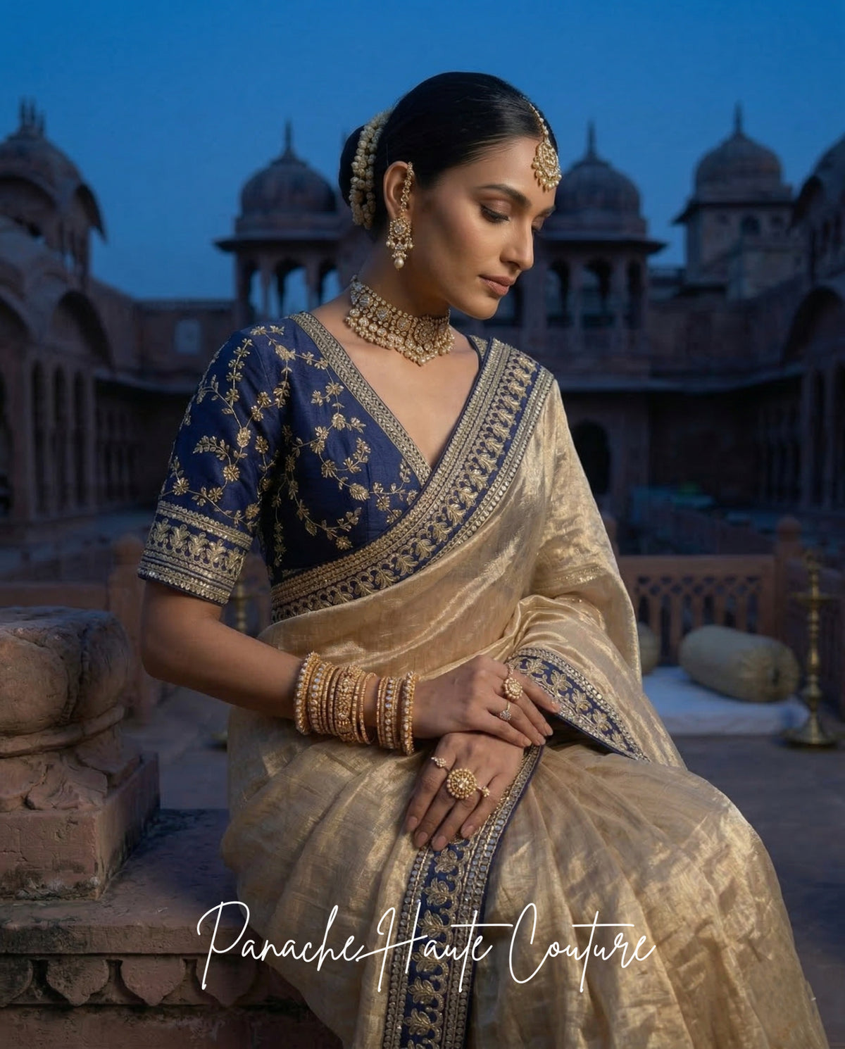 Mrinal – Banarasi Tissue Silk Couture Bridal Saree