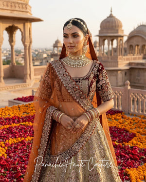 Dilras Light Green Bridal Lehenga-Panache Haute Couture