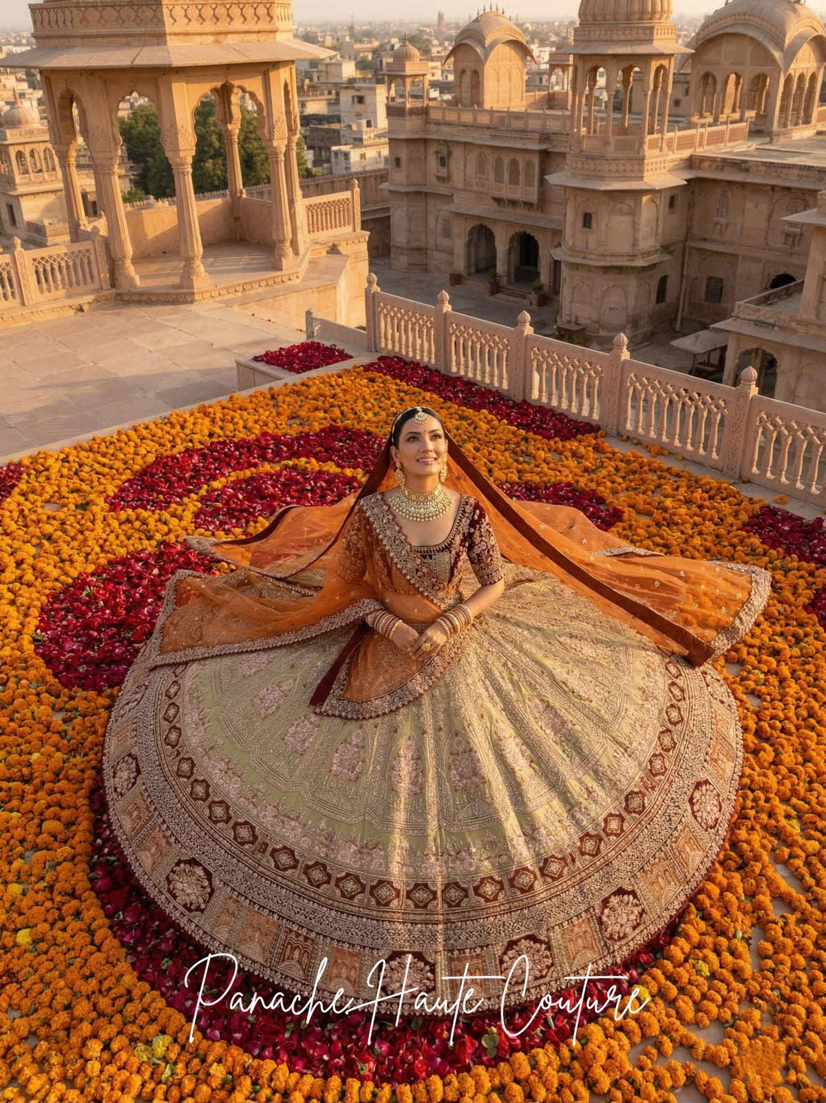 Dilras – Light Green Bridal Lehenga | Couture Bridal Wear
