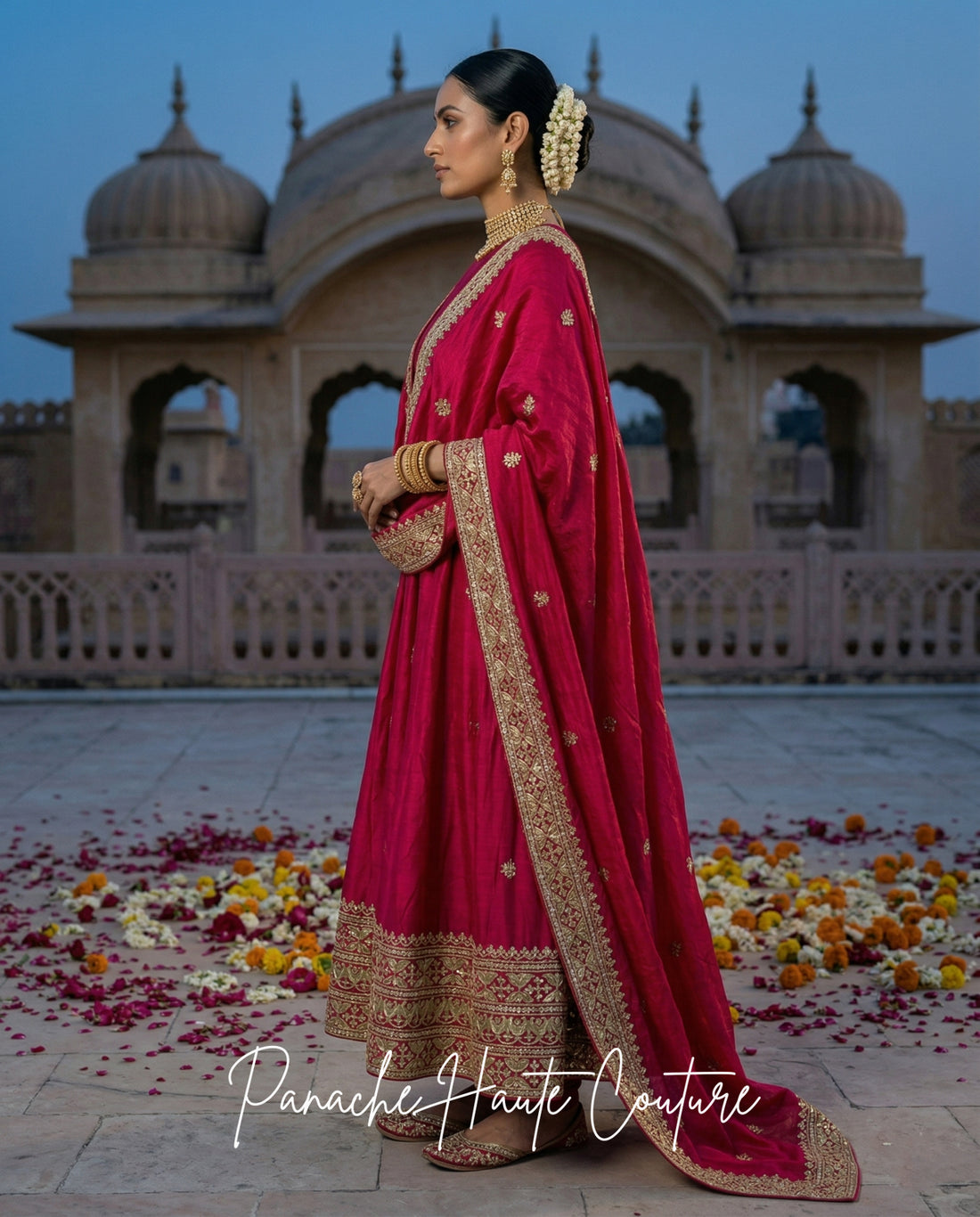 Noor - Dark Hot Pink Wedding Anarkali&nbsp; from Jahan Collection at Panache Haute Couture
